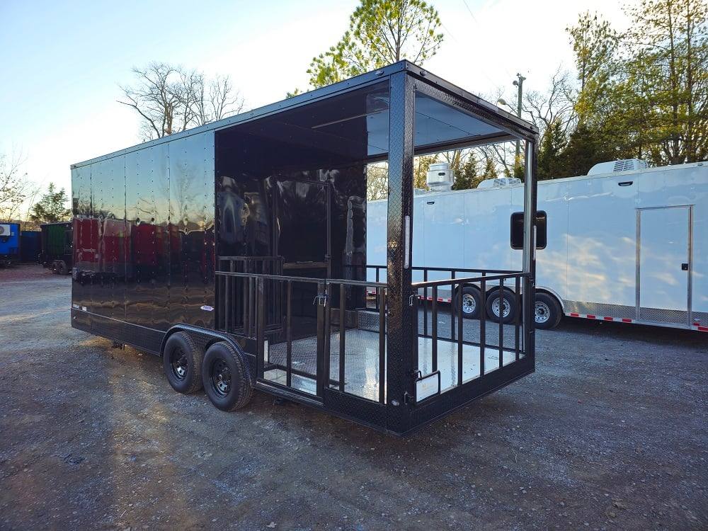 559-8.5-x-22-concession-trailer-black-bbq-food-event-catering-8.jpg 8.5' X 22' Concession Trailer Black BBQ Food Event Catering