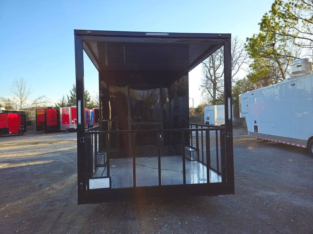559-8.5-x-22-concession-trailer-black-bbq-food-event-catering-9.jpg 8.5' X 22' Concession Trailer Black BBQ Food Event Catering