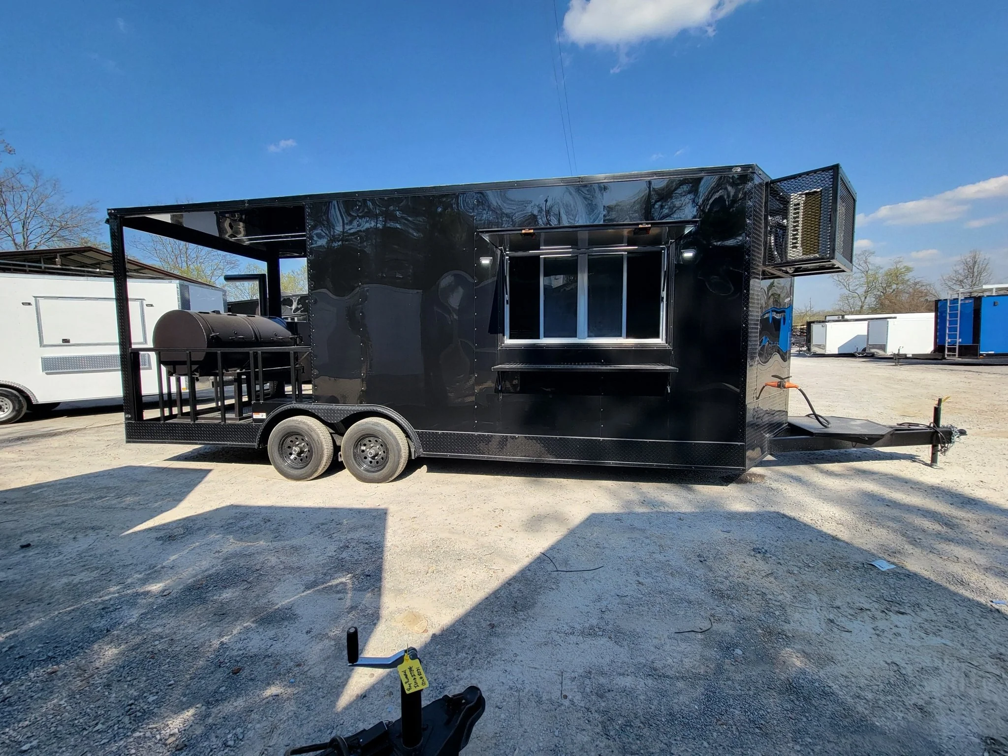 560-8.5-x-22-concession-trailer-black-with-blackout-bbq-event-catering-8-porch-1.webp 8.5' X 22' Concession Trailer Black With Blackout BBQ Event Catering 8' porch