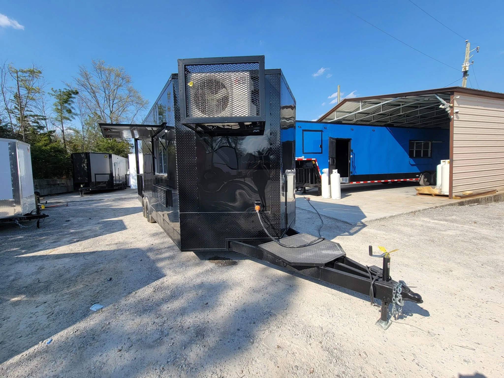 560-8.5-x-22-concession-trailer-black-with-blackout-bbq-event-catering-8-porch-3.webp 8.5' X 22' Concession Trailer Black With Blackout BBQ Event Catering 8' porch