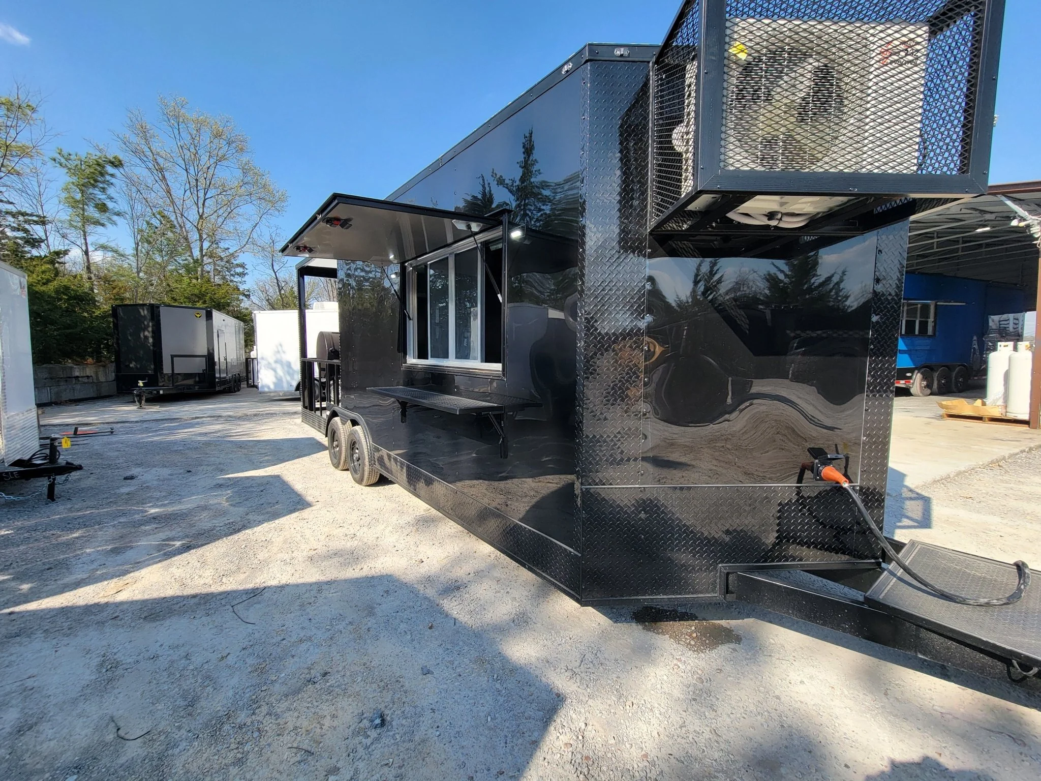 560-8.5-x-22-concession-trailer-black-with-blackout-bbq-event-catering-8-porch-4.webp 8.5' X 22' Concession Trailer Black With Blackout BBQ Event Catering 8' porch