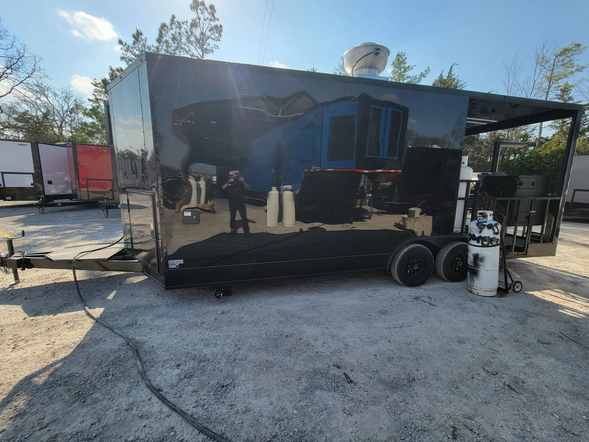 560-8.5-x-22-concession-trailer-black-with-blackout-bbq-event-catering-8-porch-9.webp 8.5' X 22' Concession Trailer Black With Blackout BBQ Event Catering 8' porch
