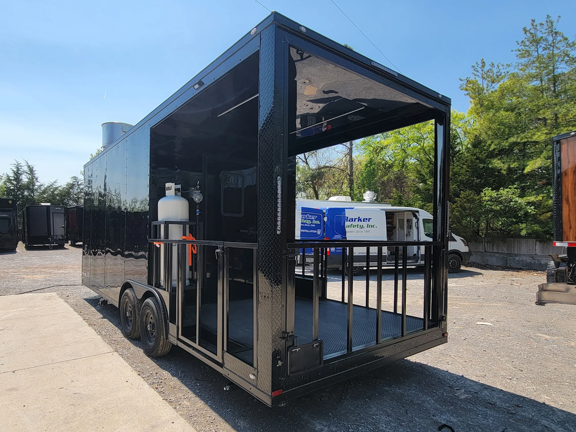 561-8.5-x-22-concession-trailer-black-with-blackout-trim-8ft-bbq-porch-9.webp 8.5' X 22' Concession Trailer Black With Blackout Trim 8ft BBQ Porch