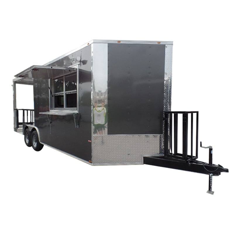 562-8.5-x-22-concession-trailer-charcoal-grey-bbq-food-1.jpg 8.5' x 22' Concession Trailer Charcoal Grey BBQ Food