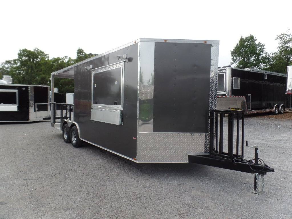 562-8.5-x-22-concession-trailer-charcoal-grey-bbq-food-8.jpg 8.5' x 22' Concession Trailer Charcoal Grey BBQ Food