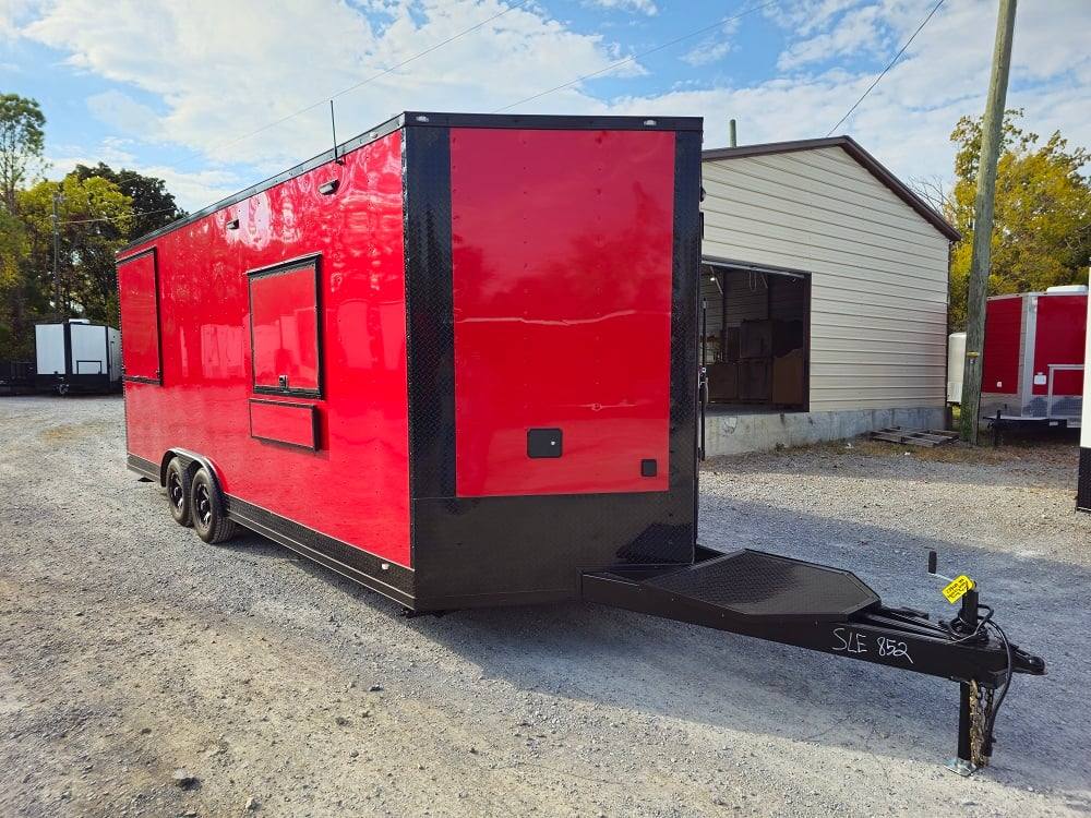 8.5' X 22' Concession Trailer Red Food Event Catering BBQ