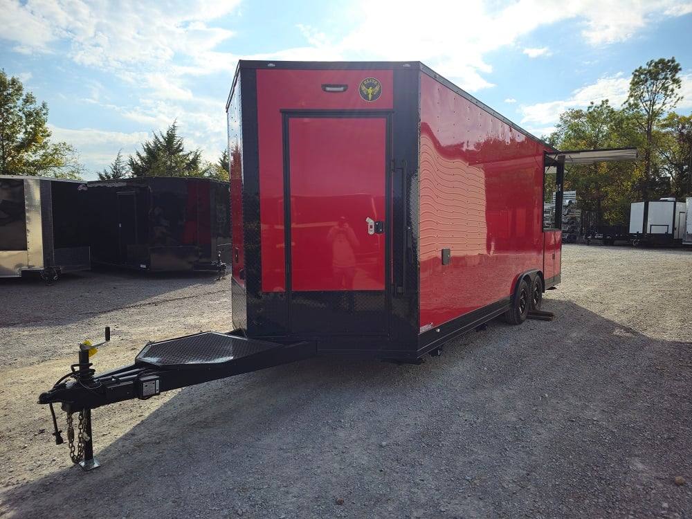 8.5' X 22' Concession Trailer Red Food Event Catering BBQ