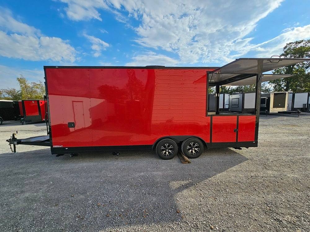 8.5' X 22' Concession Trailer Red Food Event Catering BBQ