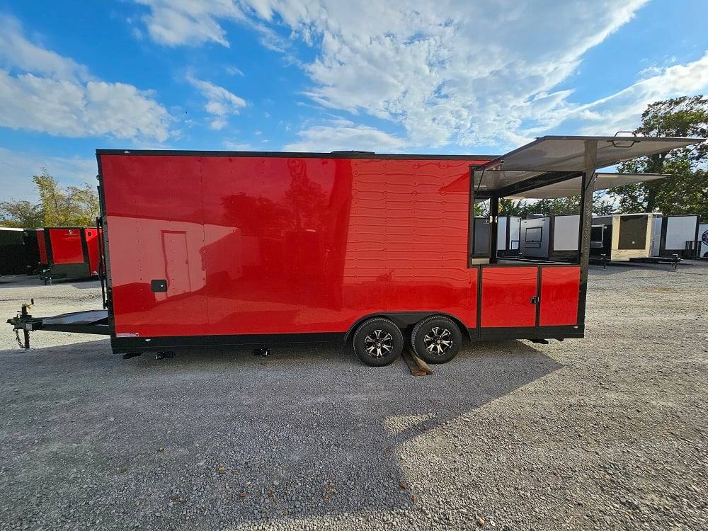 8.5' X 22' Concession Trailer Red Food Event Catering BBQ
