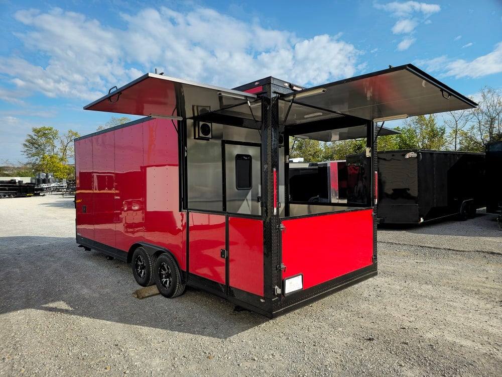 8.5' X 22' Concession Trailer Red Food Event Catering BBQ