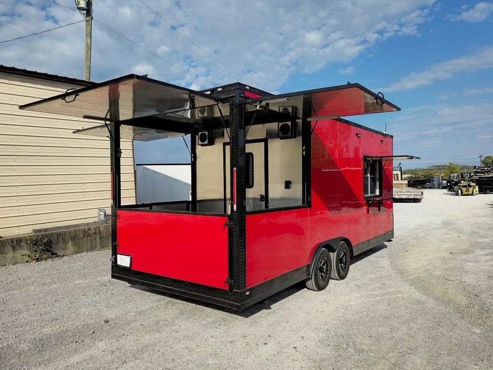 8.5' X 22' Concession Trailer Red Food Event Catering BBQ
