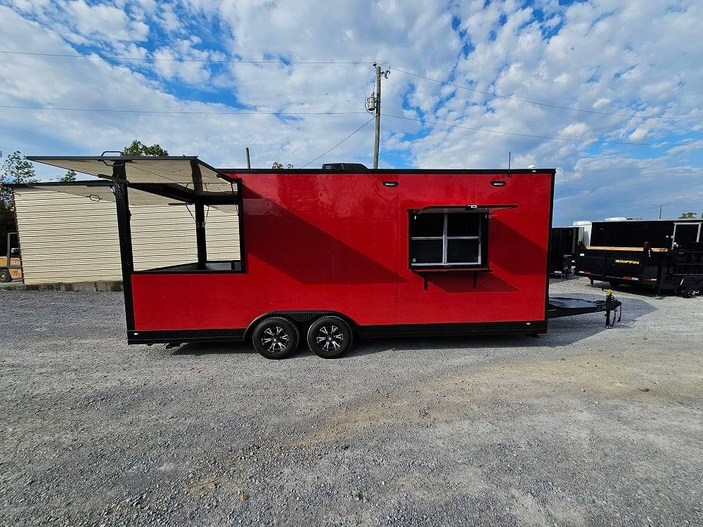 8.5' X 22' Concession Trailer Red Food Event Catering BBQ