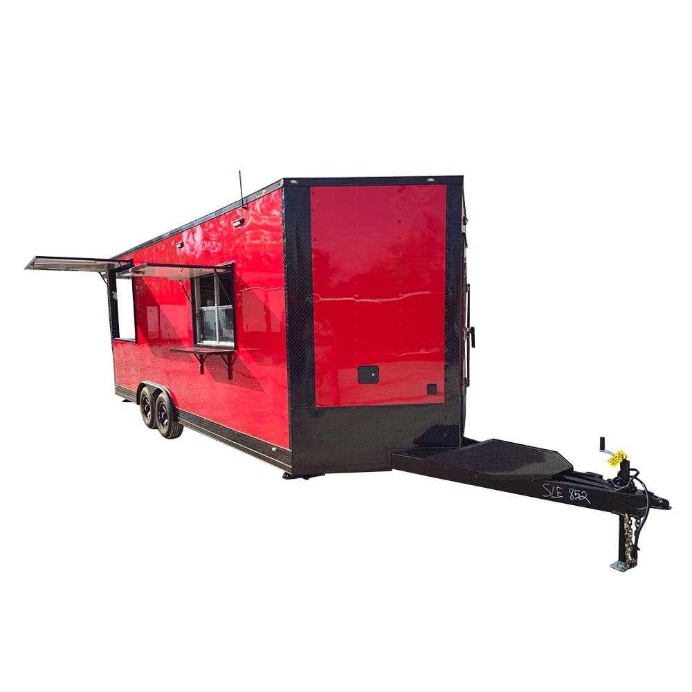 8.5' X 22' Concession Trailer Red Food Event Catering BBQ