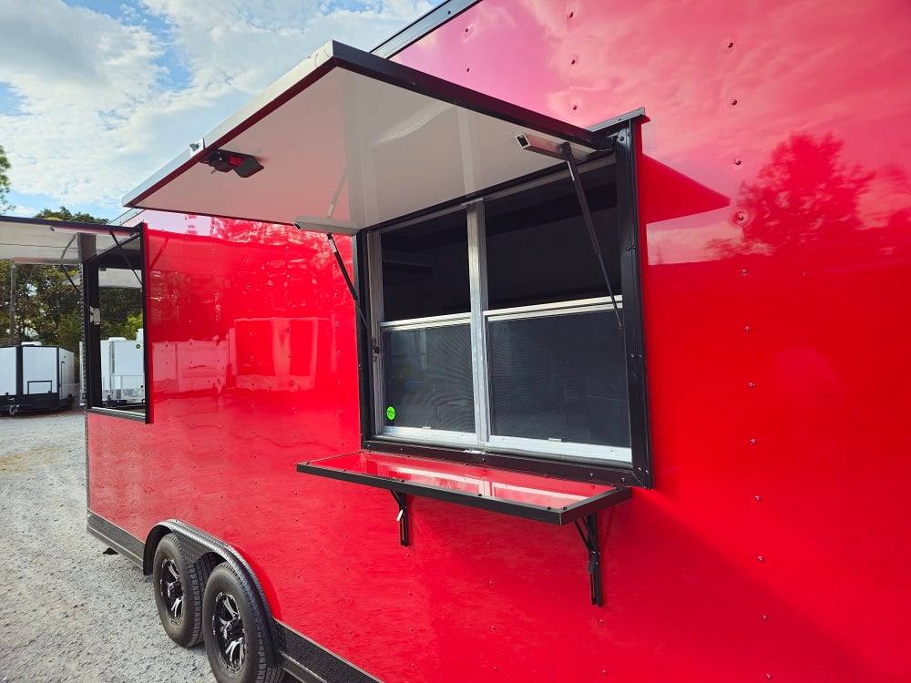 8.5' X 22' Concession Trailer Red Food Event Catering BBQ