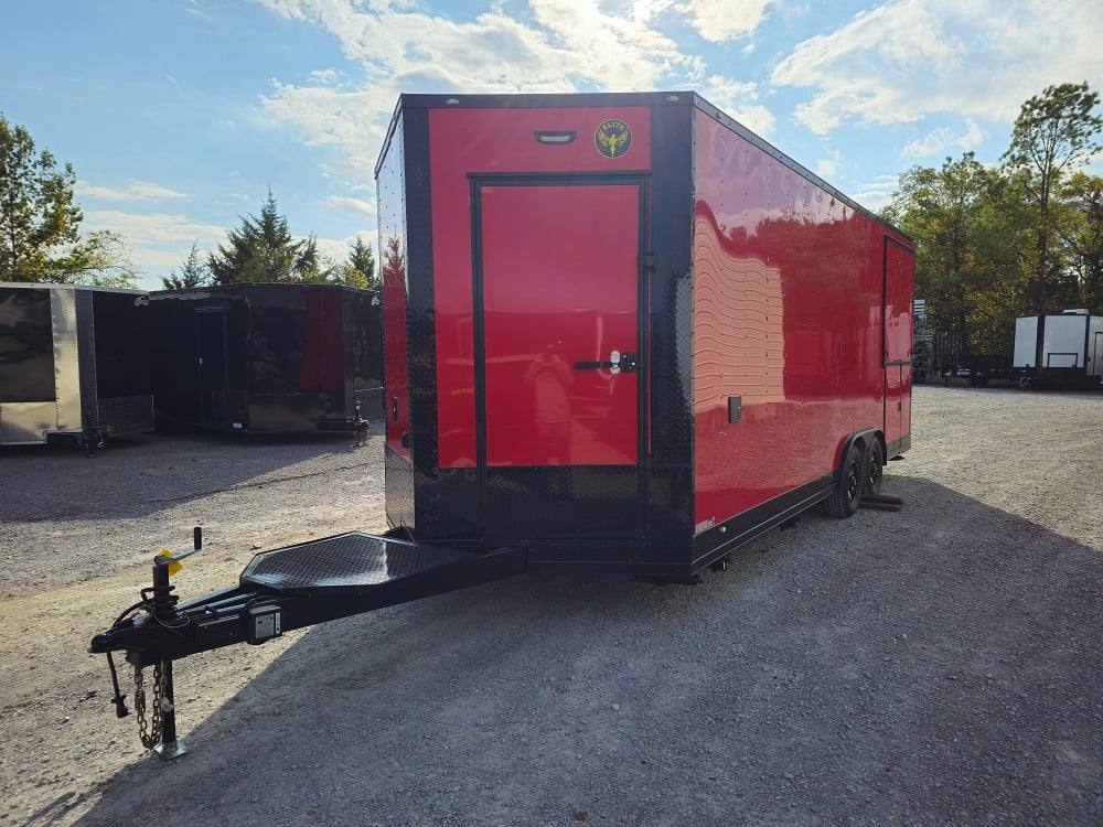 8.5' X 22' Concession Trailer Red Food Event Catering BBQ