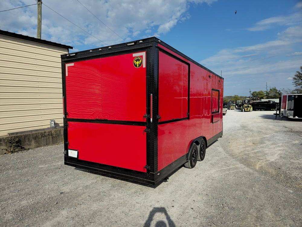 8.5' X 22' Concession Trailer Red Food Event Catering BBQ