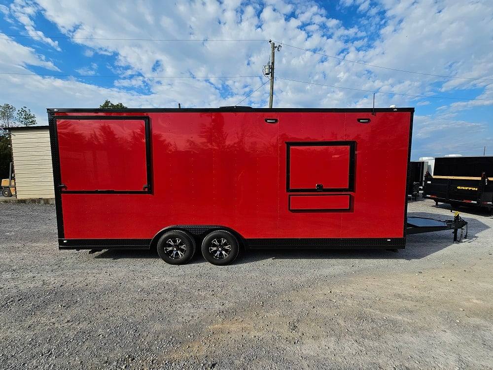 8.5' X 22' Concession Trailer Red Food Event Catering BBQ