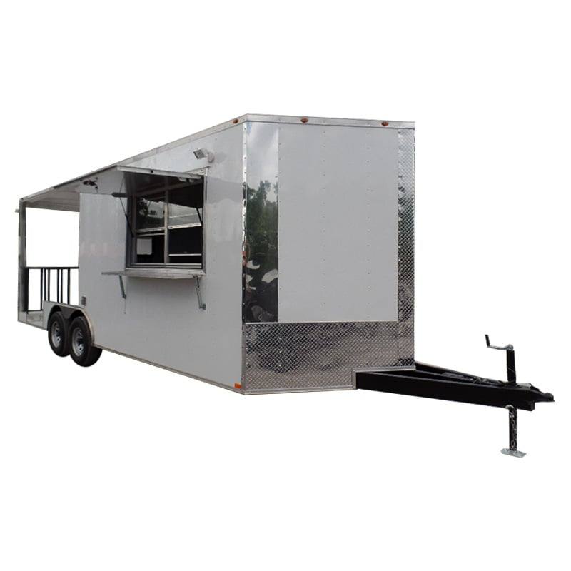 566-8.5-x-22-concession-trailer-white-bbq-food-event-catering-1.jpg 8.5' x 22' Concession Trailer White BBQ Food Event Catering