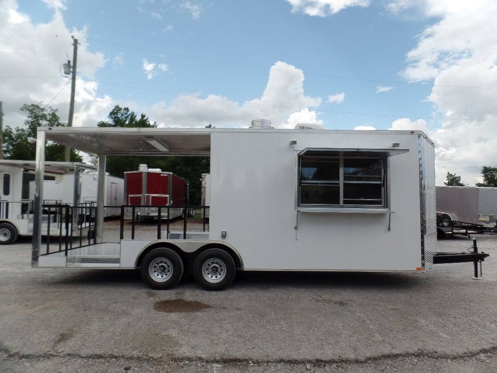 566-8.5-x-22-concession-trailer-white-bbq-food-event-catering-3.jpg 8.5' x 22' Concession Trailer White BBQ Food Event Catering