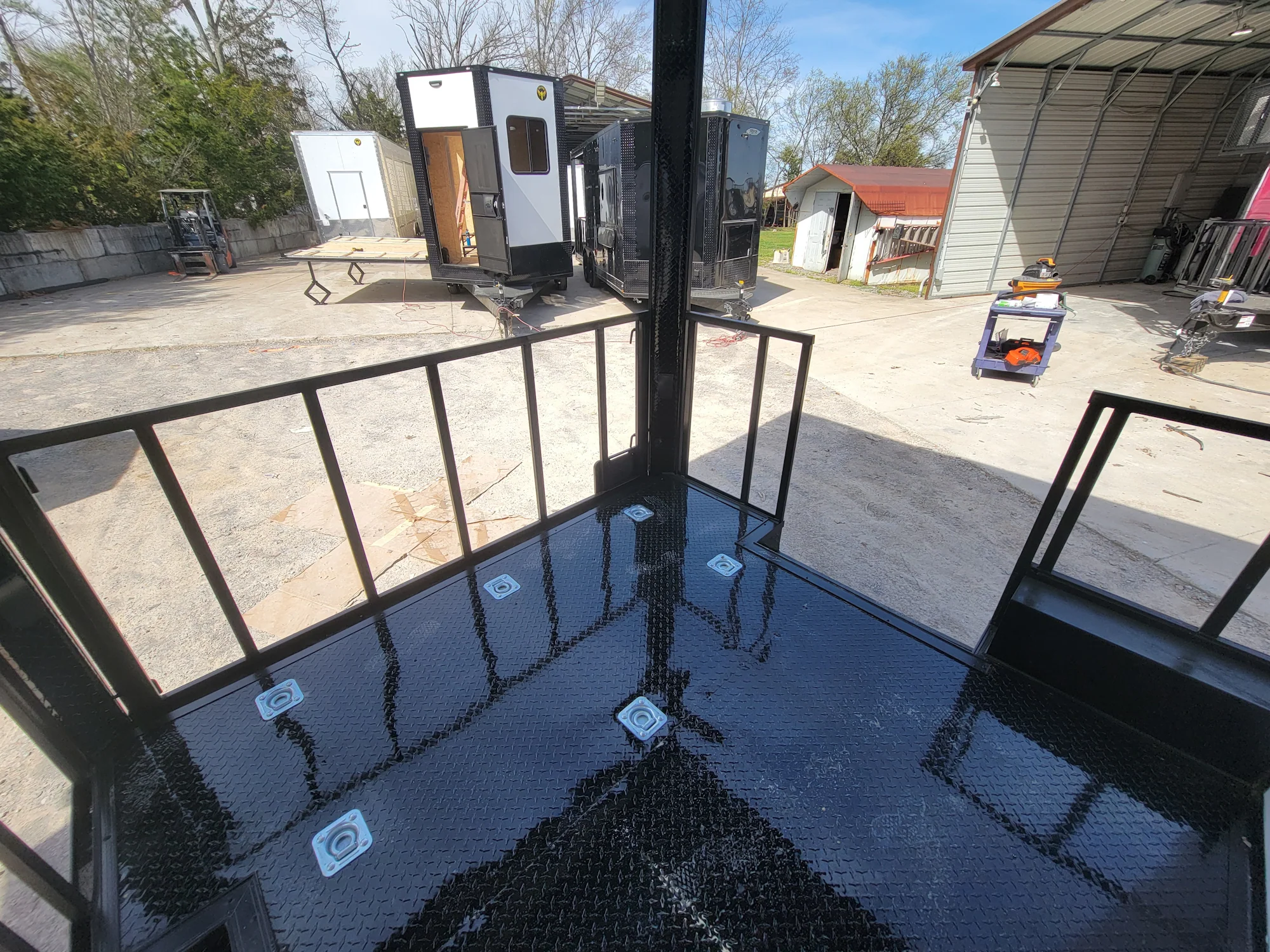 570-8.5-x-22-concession-trailer-with-8-porch-white-with-blackout-trim-bbq-food-event-catering-14.webp 8.5' X 22' Concession Trailer With 8' Porch White With Blackout Trim BBQ Food Event Catering