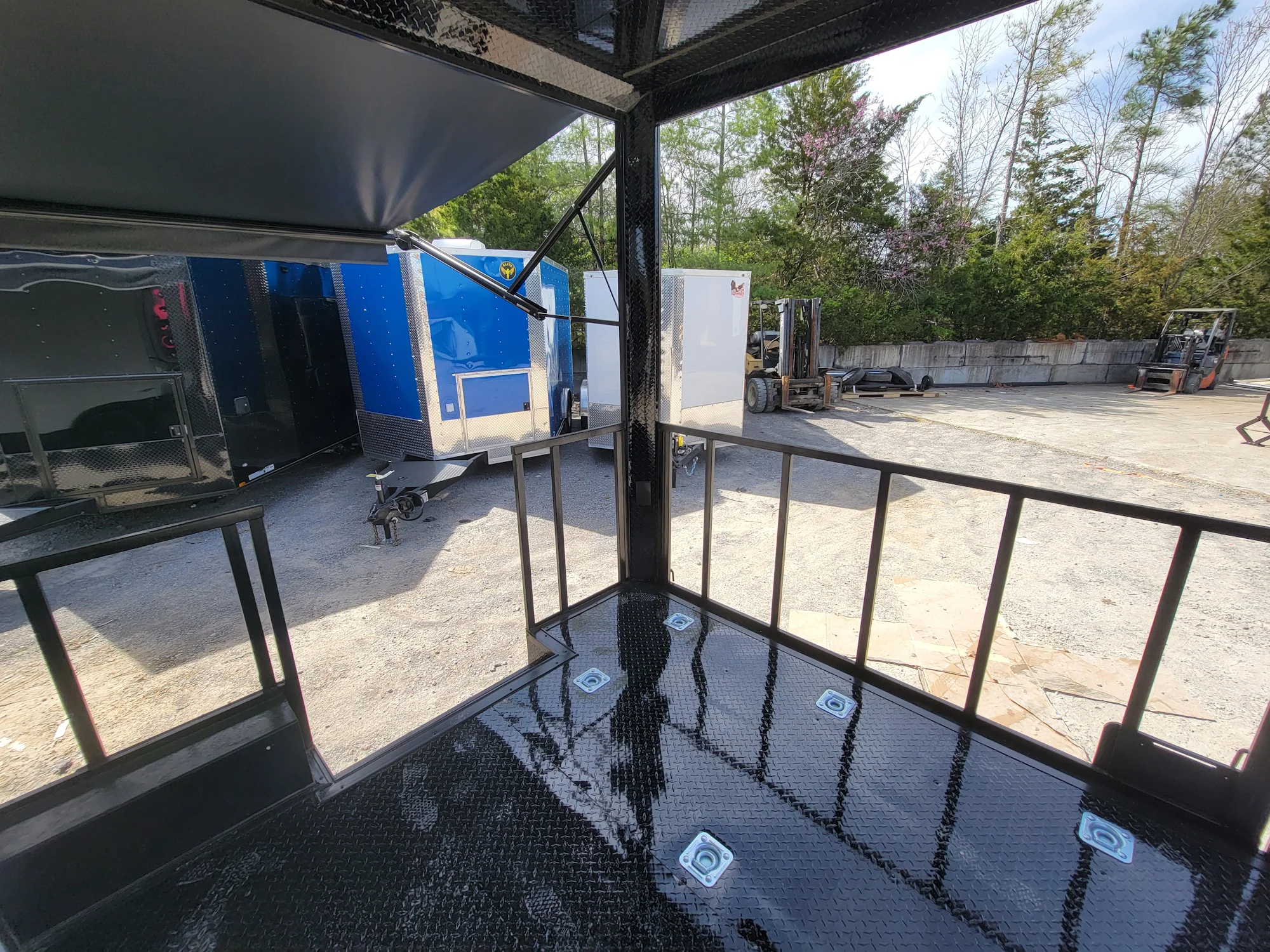 570-8.5-x-22-concession-trailer-with-8-porch-white-with-blackout-trim-bbq-food-event-catering-15.webp 8.5' X 22' Concession Trailer With 8' Porch White With Blackout Trim BBQ Food Event Catering