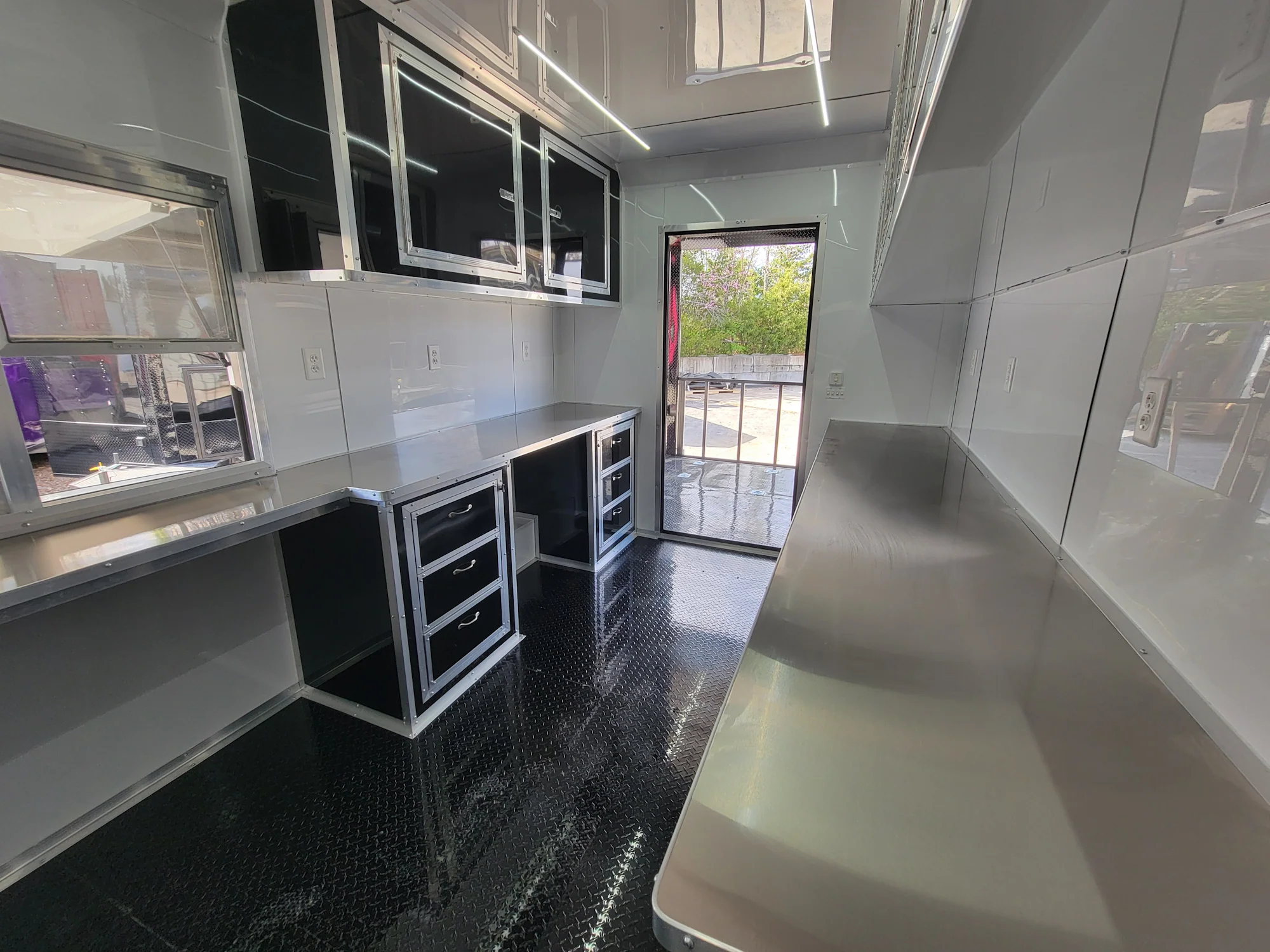570-8.5-x-22-concession-trailer-with-8-porch-white-with-blackout-trim-bbq-food-event-catering-19.webp 8.5' X 22' Concession Trailer With 8' Porch White With Blackout Trim BBQ Food Event Catering