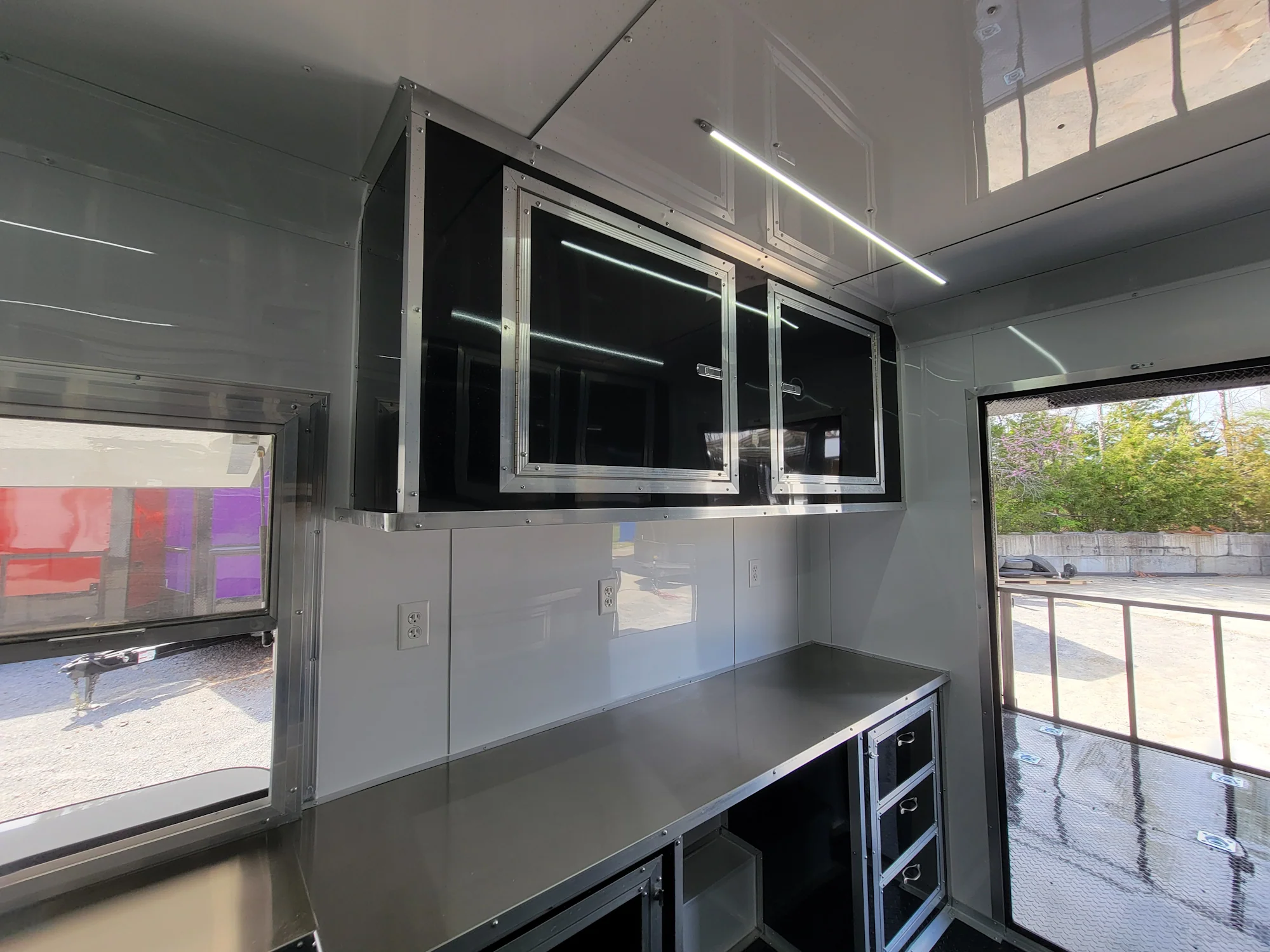 570-8.5-x-22-concession-trailer-with-8-porch-white-with-blackout-trim-bbq-food-event-catering-23.webp 8.5' X 22' Concession Trailer With 8' Porch White With Blackout Trim BBQ Food Event Catering