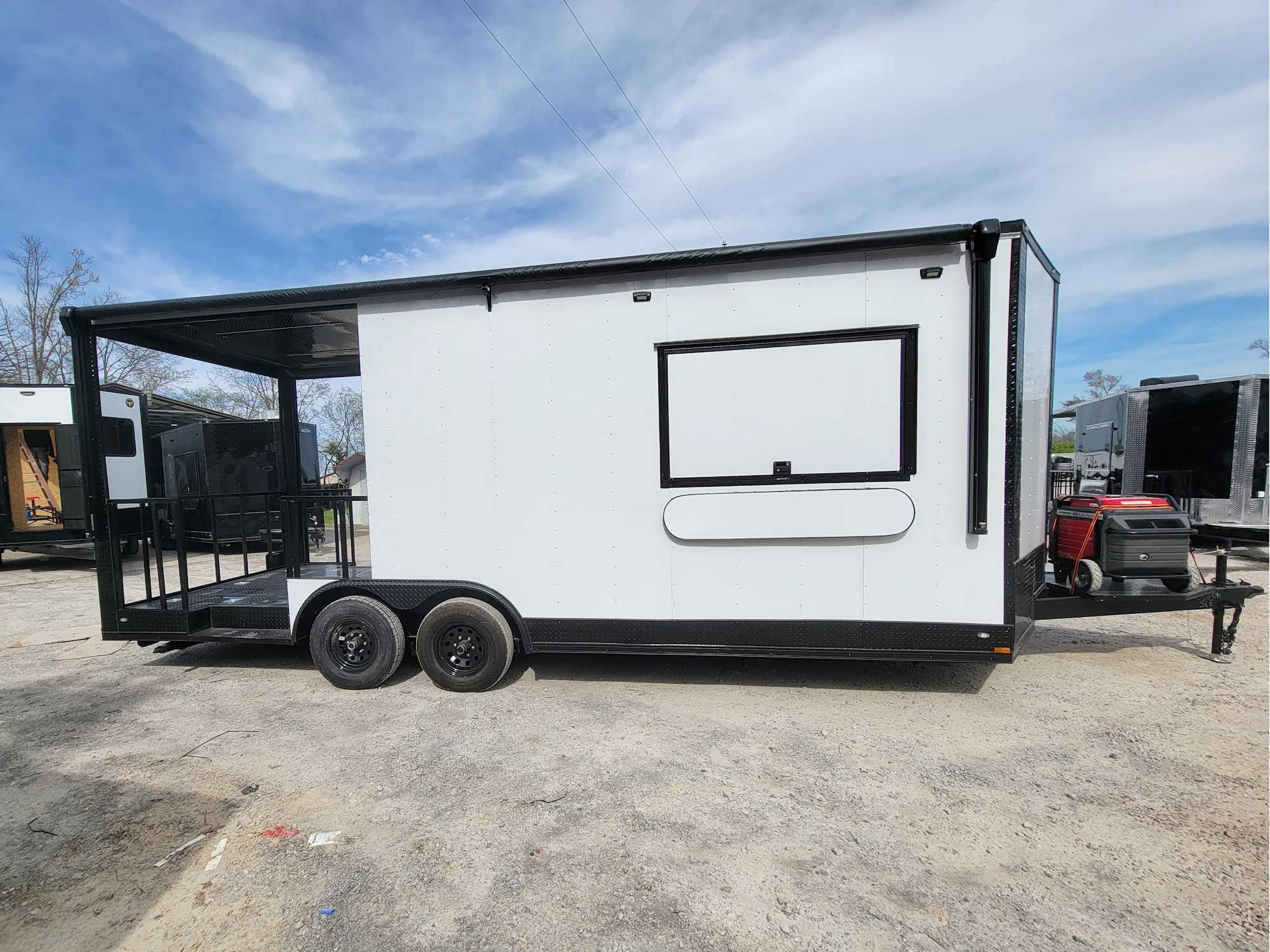 570-8.5-x-22-concession-trailer-with-8-porch-white-with-blackout-trim-bbq-food-event-catering-25.webp 8.5' X 22' Concession Trailer With 8' Porch White With Blackout Trim BBQ Food Event Catering