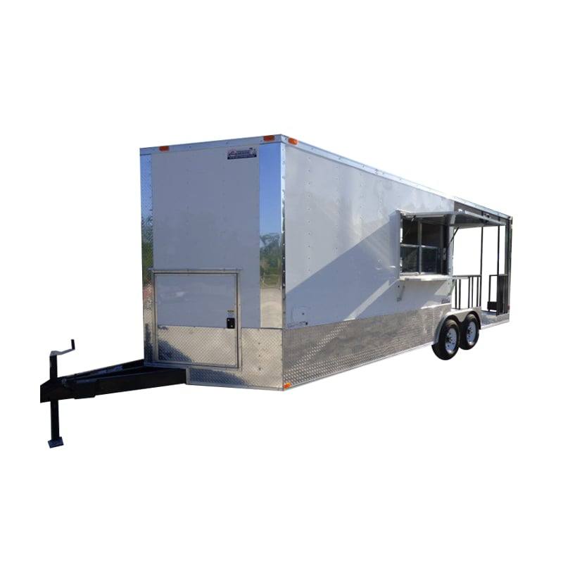 571-8.5-x-22-concession-white-bbq-food-event-catering-trailer-1.jpg 8.5' x 22' Concession White BBQ Food Event Catering Trailer