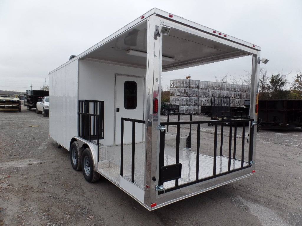 572-8.5-x-22-concessions-food-white-bbq-event-trailer-3.jpg 8.5' x 22' Concessions Food White BBQ Event Trailer