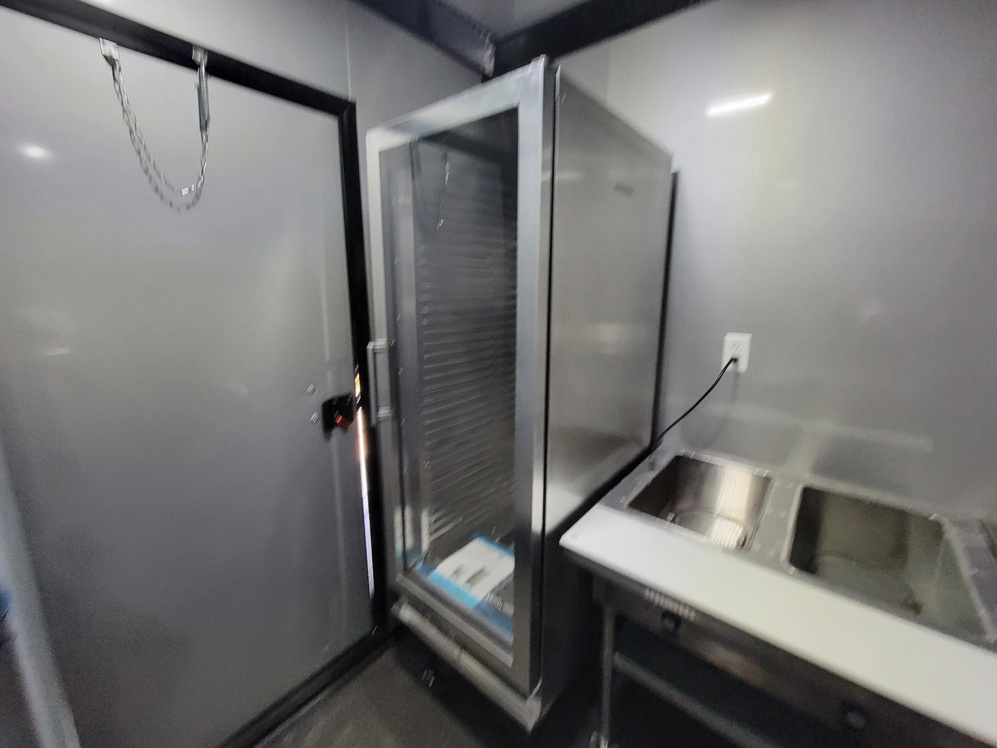 8.5' X 22' Custom BBQ Concession Trailer Victory Red With 8' Porch Black and Blackout Trim