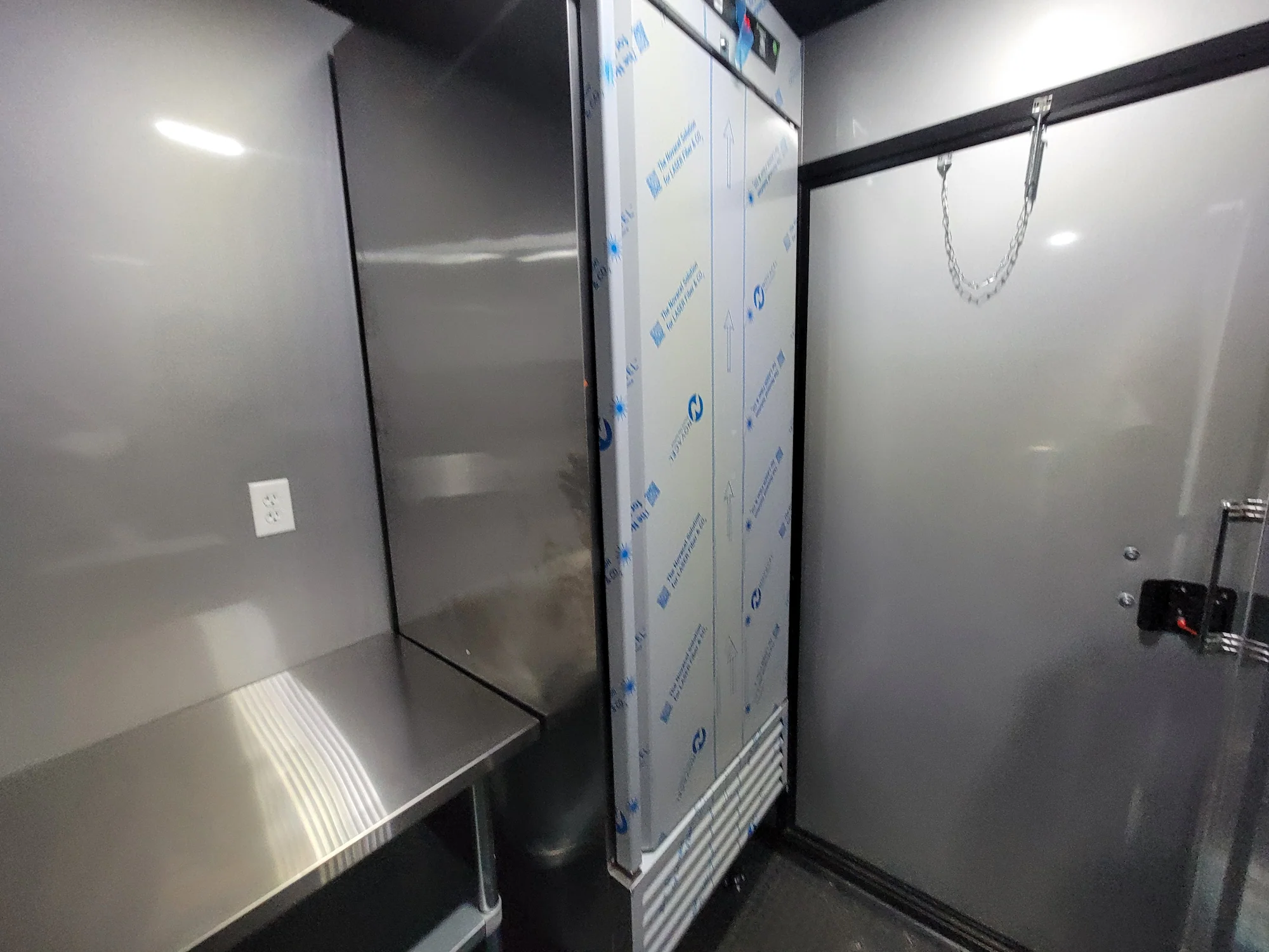 8.5' X 22' Custom BBQ Concession Trailer Victory Red With 8' Porch Black and Blackout Trim