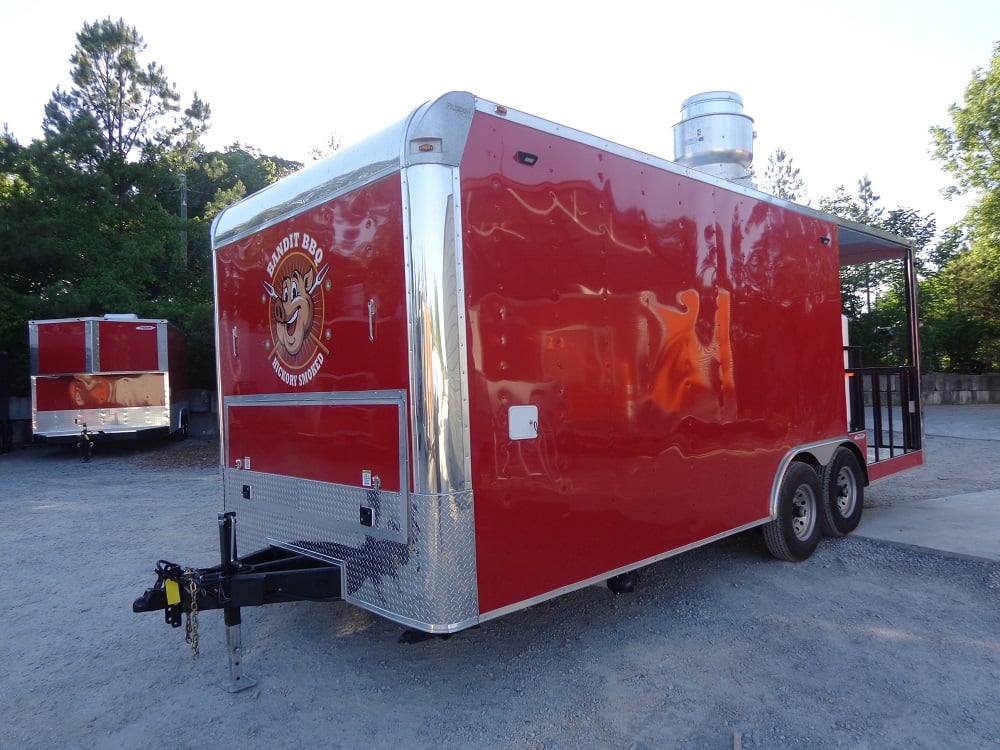 583-8.5-x-22-flat-front-red-concession-porch-style-trailer-with-appliances-12.jpg 8.5' x 22' Flat Front Red Concession Porch Style Trailer With Appliances