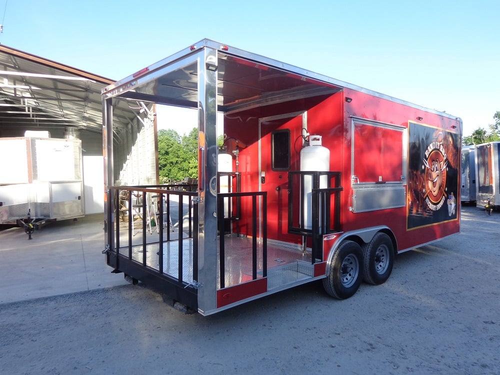 583-8.5-x-22-flat-front-red-concession-porch-style-trailer-with-appliances-17.jpg 8.5' x 22' Flat Front Red Concession Porch Style Trailer With Appliances