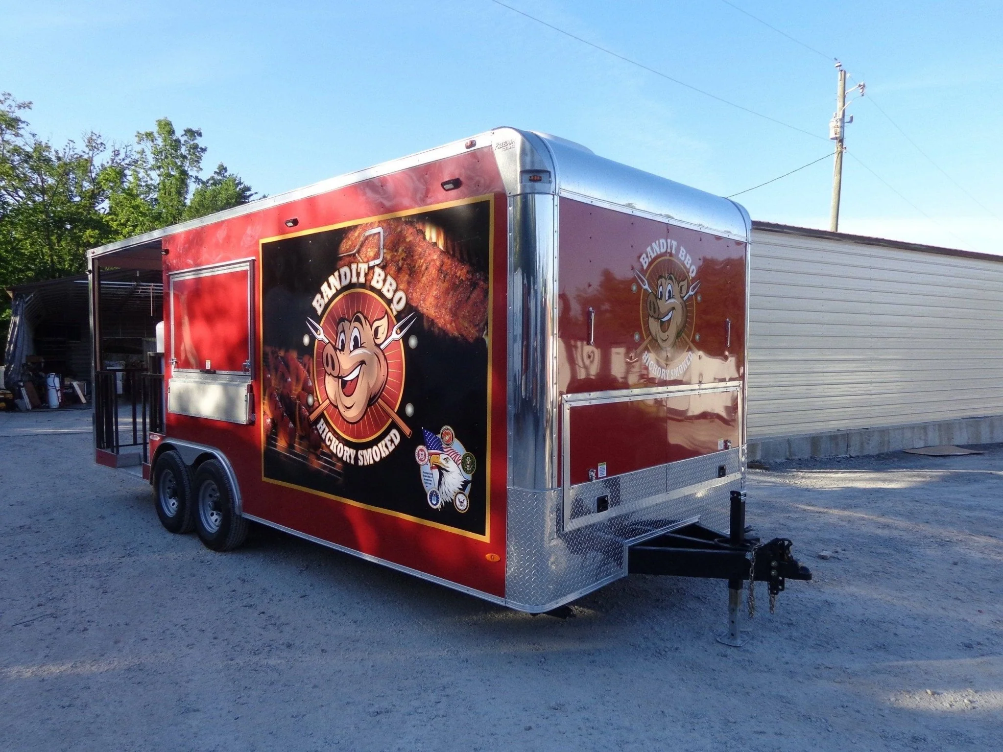 583-8.5-x-22-flat-front-red-concession-porch-style-trailer-with-appliances-7.webp 8.5' x 22' Flat Front Red Concession Porch Style Trailer With Appliances