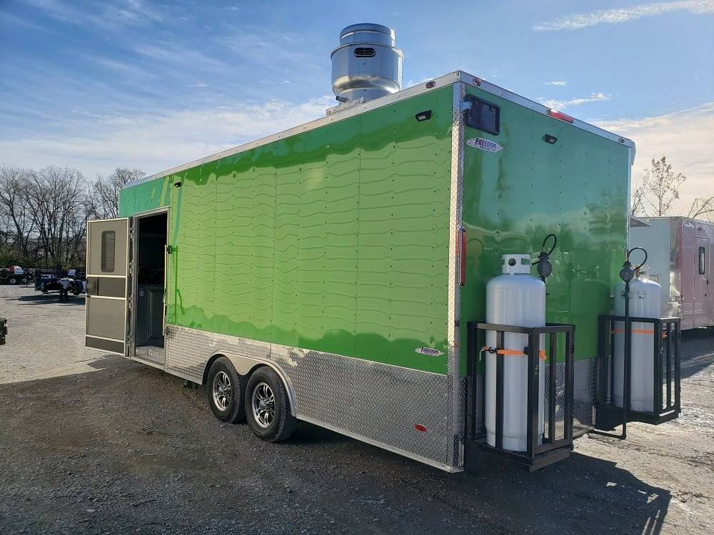 8.5' x 22' Lime Green Food Concession Trailer With Appliances
