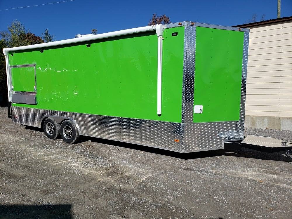 8.5' x 22' Lime Green Food Concession Trailer With Appliances