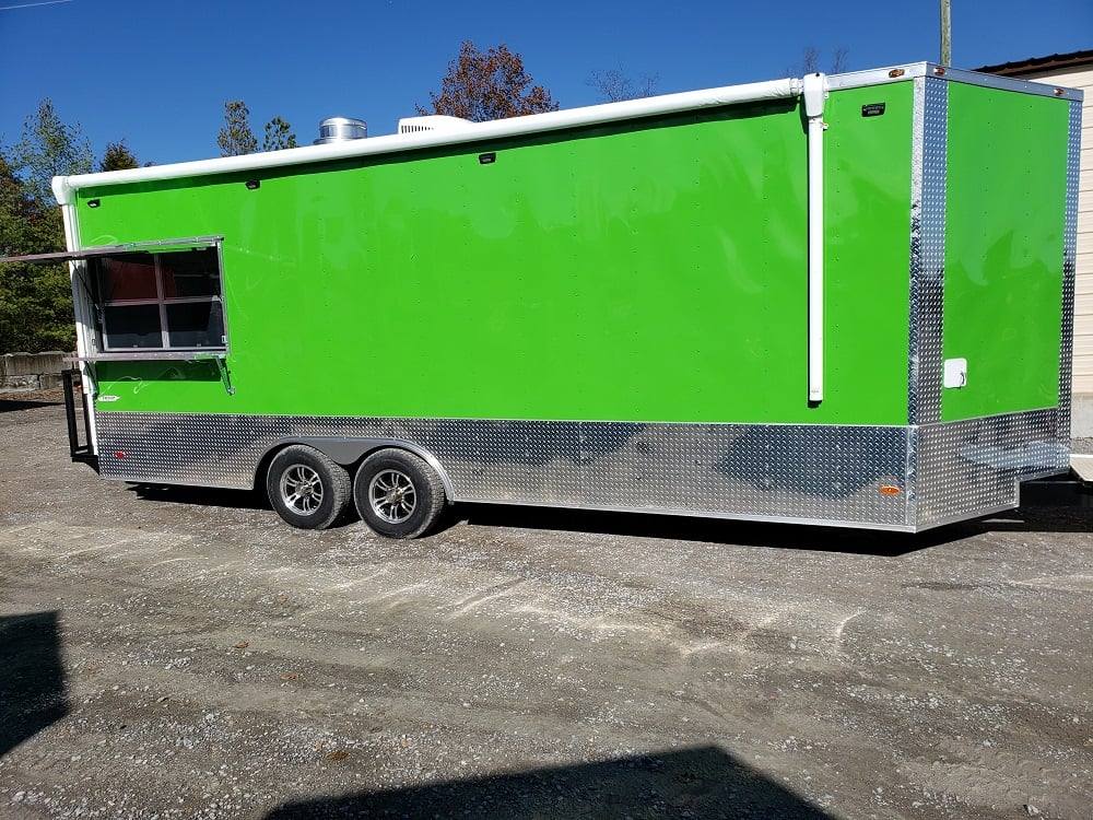 8.5' x 22' Lime Green Food Concession Trailer With Appliances