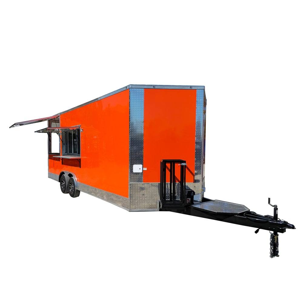 8.5' X 22' Orange Pizza Food Event Catering Concession Trailer
