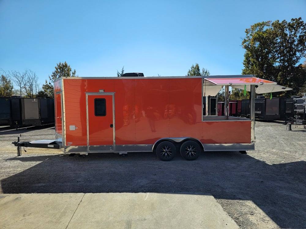 8.5' X 22' Orange Pizza Food Event Catering Concession Trailer