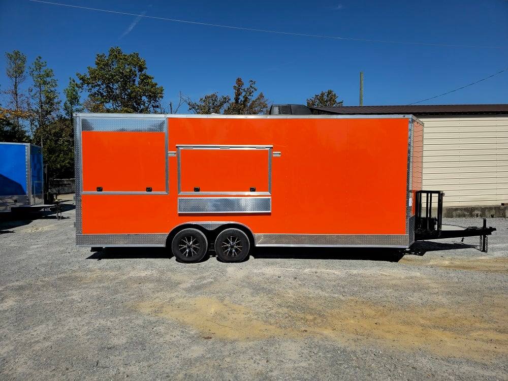 8.5' X 22' Orange Pizza Food Event Catering Concession Trailer