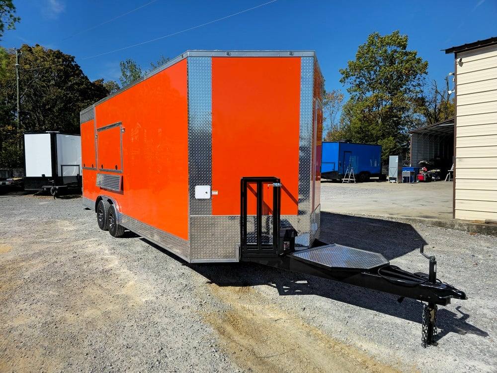 8.5' X 22' Orange Pizza Food Event Catering Concession Trailer