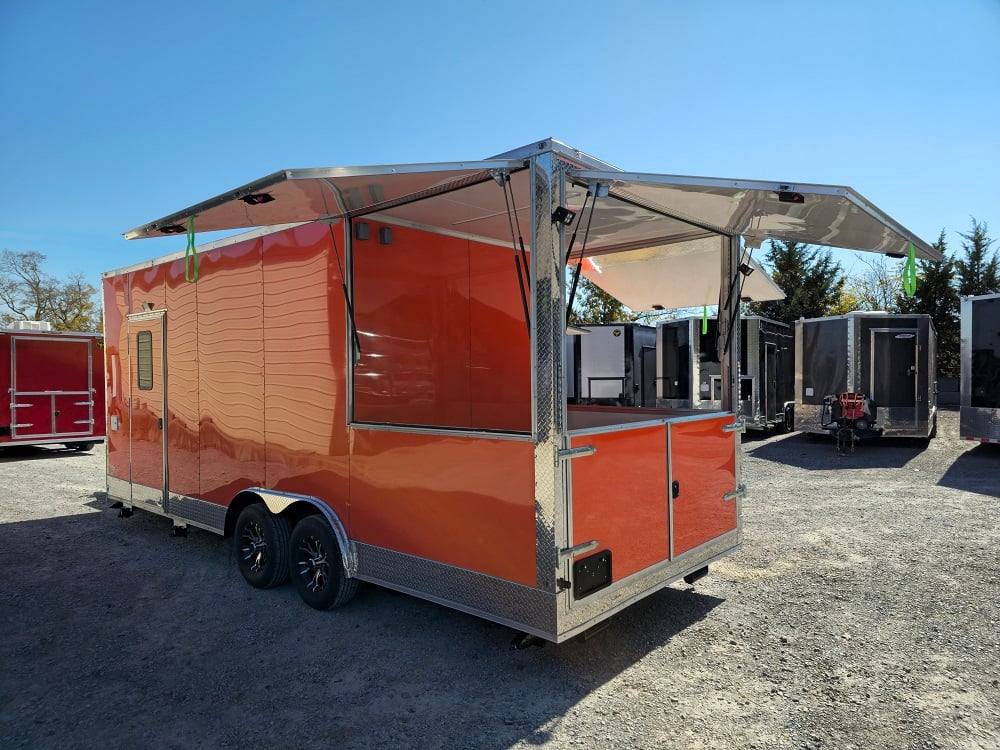 8.5' X 22' Orange Pizza Food Event Catering Concession Trailer