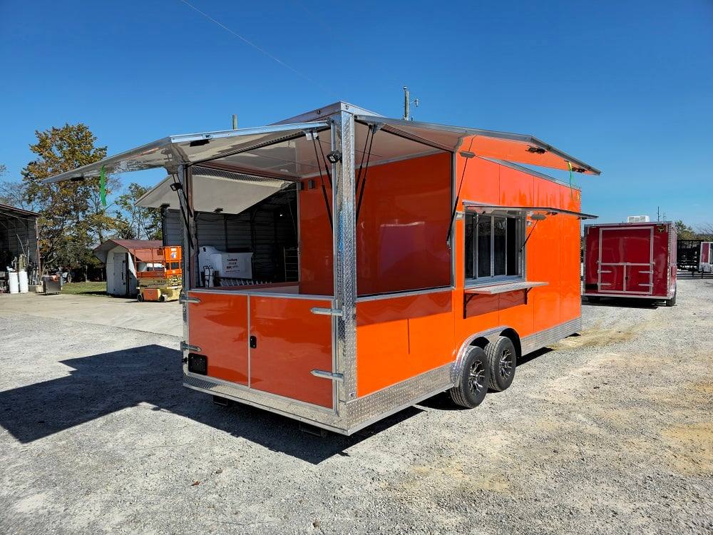 8.5' X 22' Orange Pizza Food Event Catering Concession Trailer