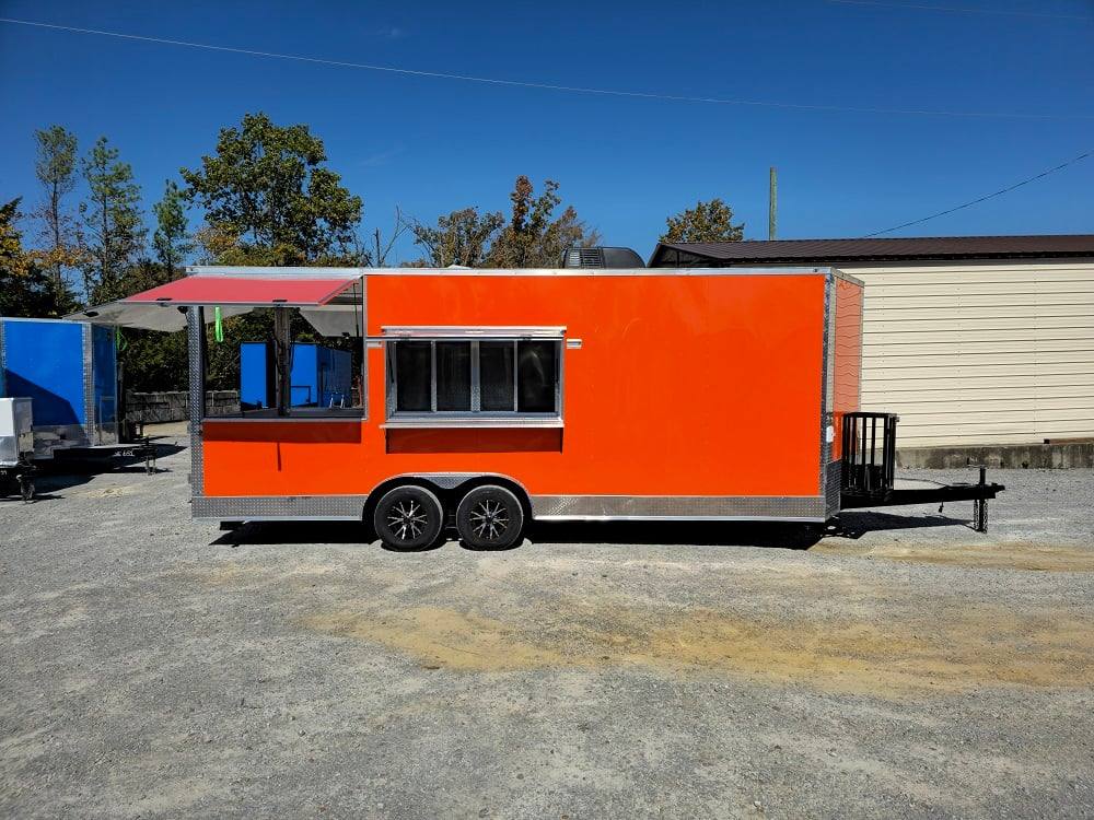 8.5' X 22' Orange Pizza Food Event Catering Concession Trailer
