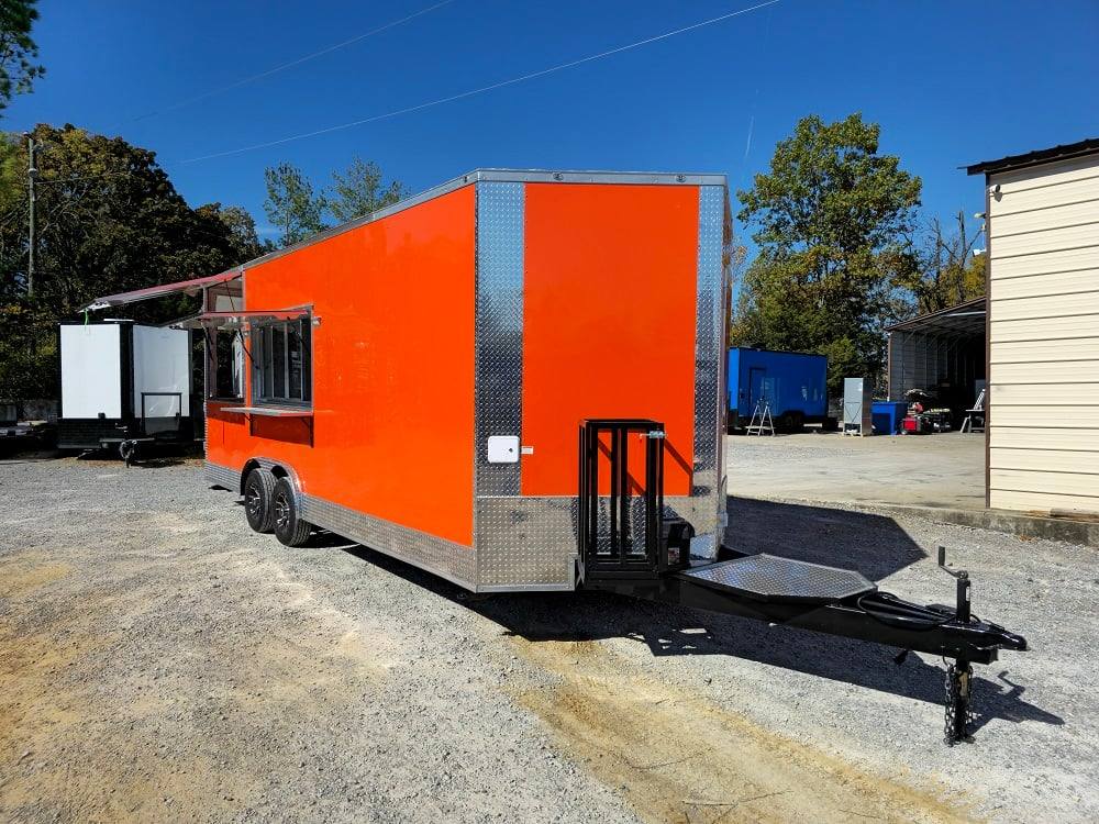 8.5' X 22' Orange Pizza Food Event Catering Concession Trailer