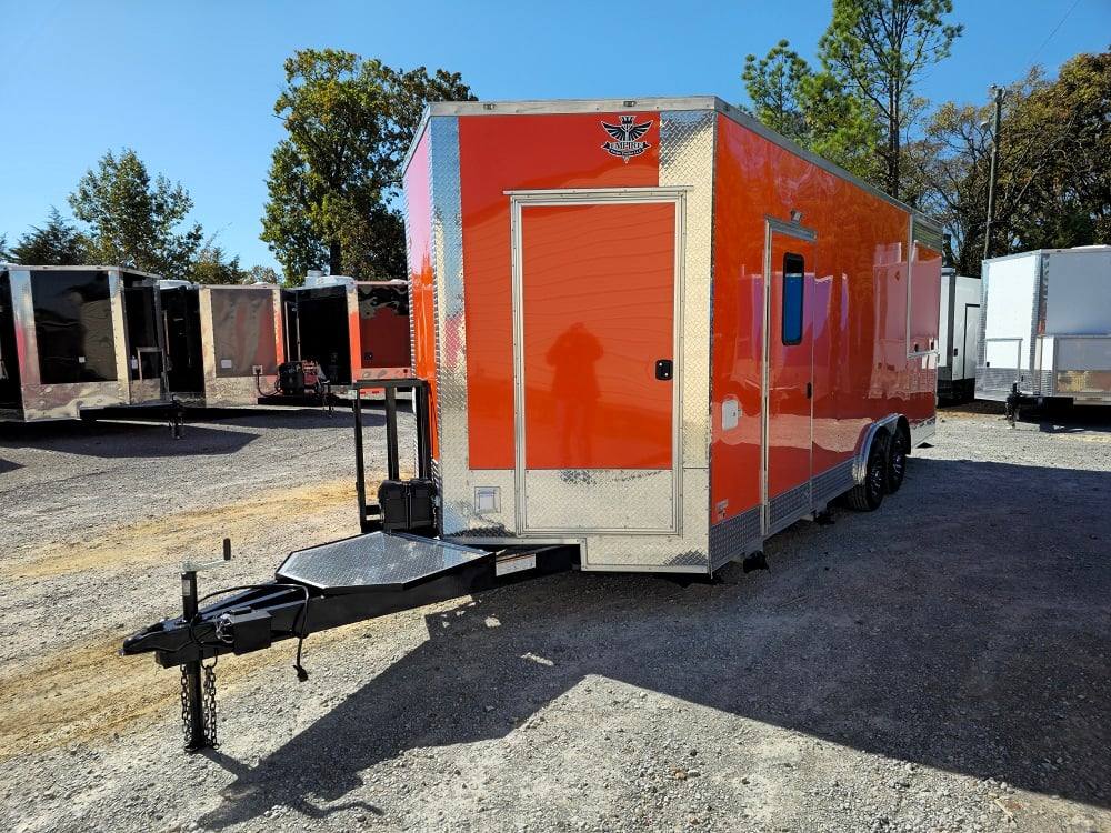 8.5' X 22' Orange Pizza Food Event Catering Concession Trailer