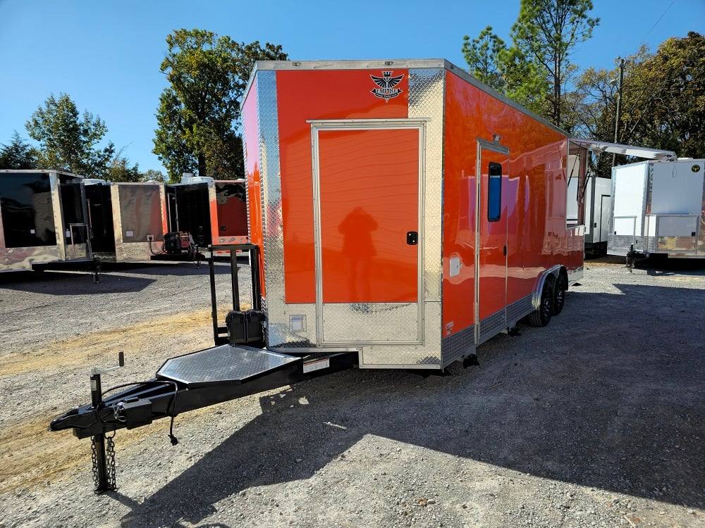 8.5' X 22' Orange Pizza Food Event Catering Concession Trailer