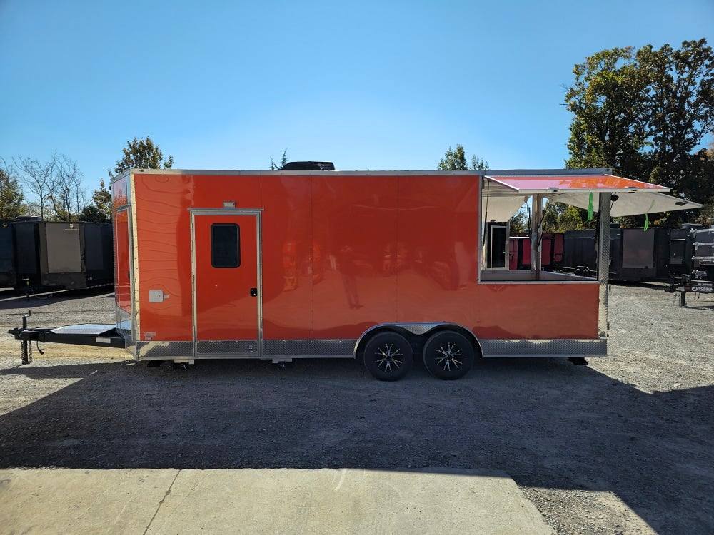 8.5' X 22' Orange Pizza Food Event Catering Concession Trailer