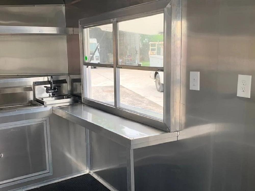 8.5' x 22' Penske Yellow BBQ Vending Concession Food Trailer